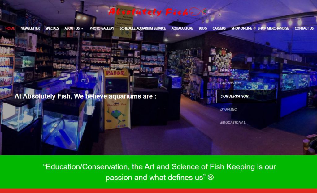 New Website for Aquarium Retailer 